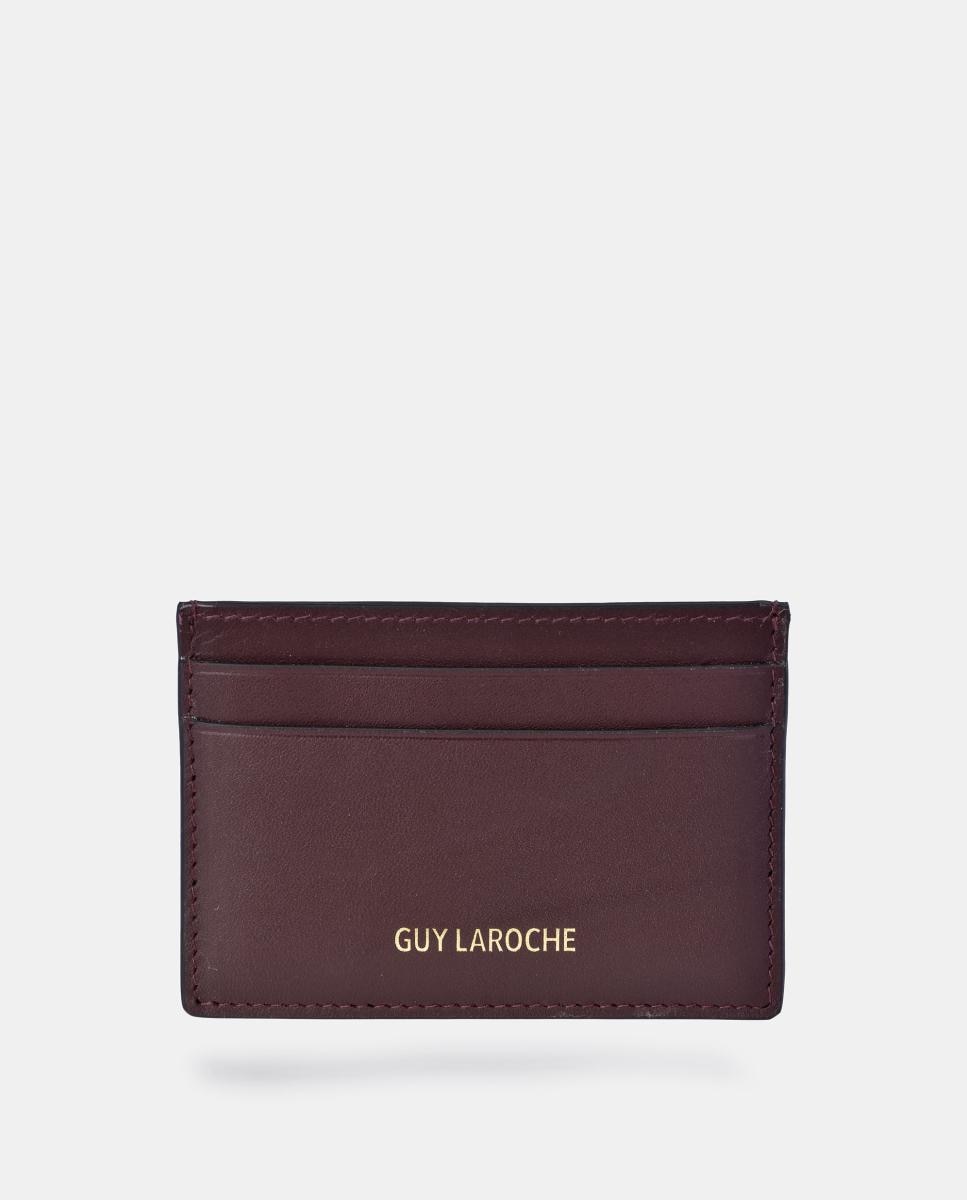 Imagen 1 de Tarjetero plano mujer Guy Laroche en piel - Rojo oscuro Rojo oscuro
