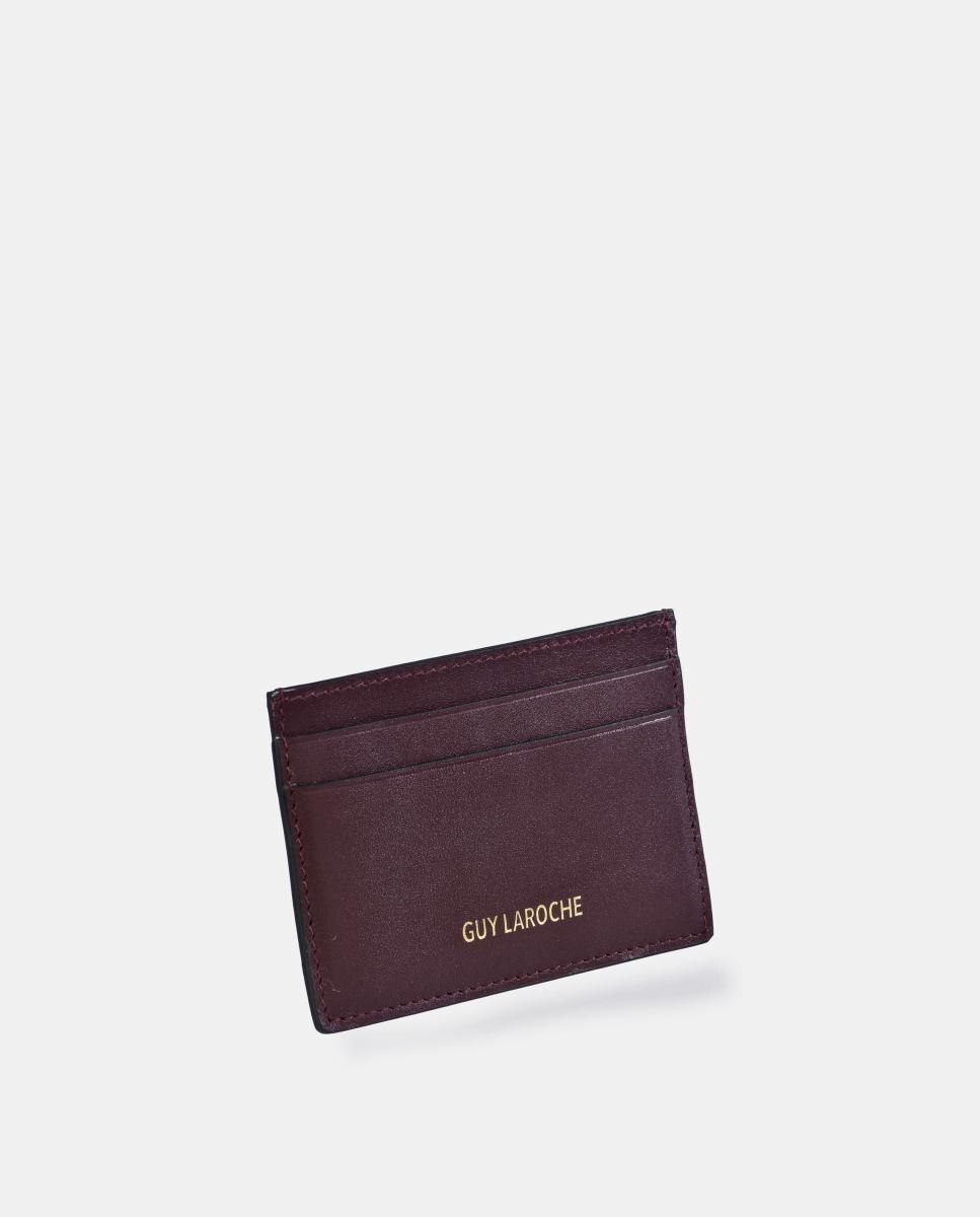 Imagen 2 de Tarjetero plano mujer Guy Laroche en piel - Rojo oscuro Rojo oscuro