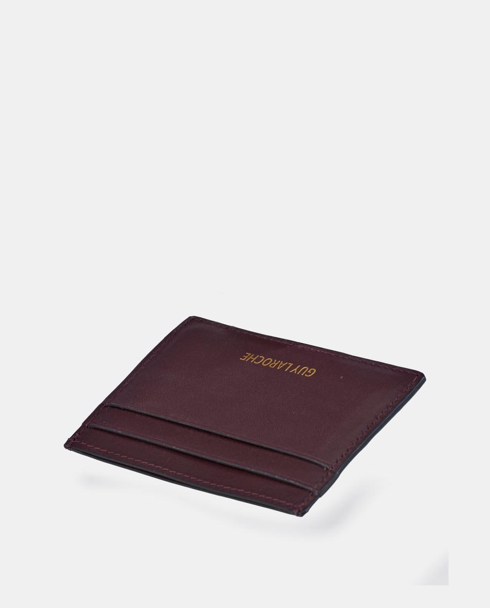 Imagen 3 de Tarjetero plano mujer Guy Laroche en piel - Rojo oscuro Rojo oscuro