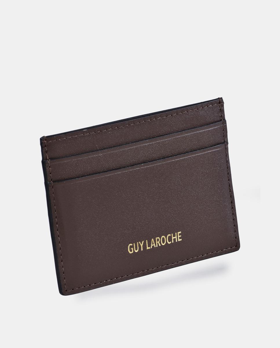 Imagen 2 de Tarjetero plano mujer Guy Laroche en piel - Marrón chocolate Marrón chocolate