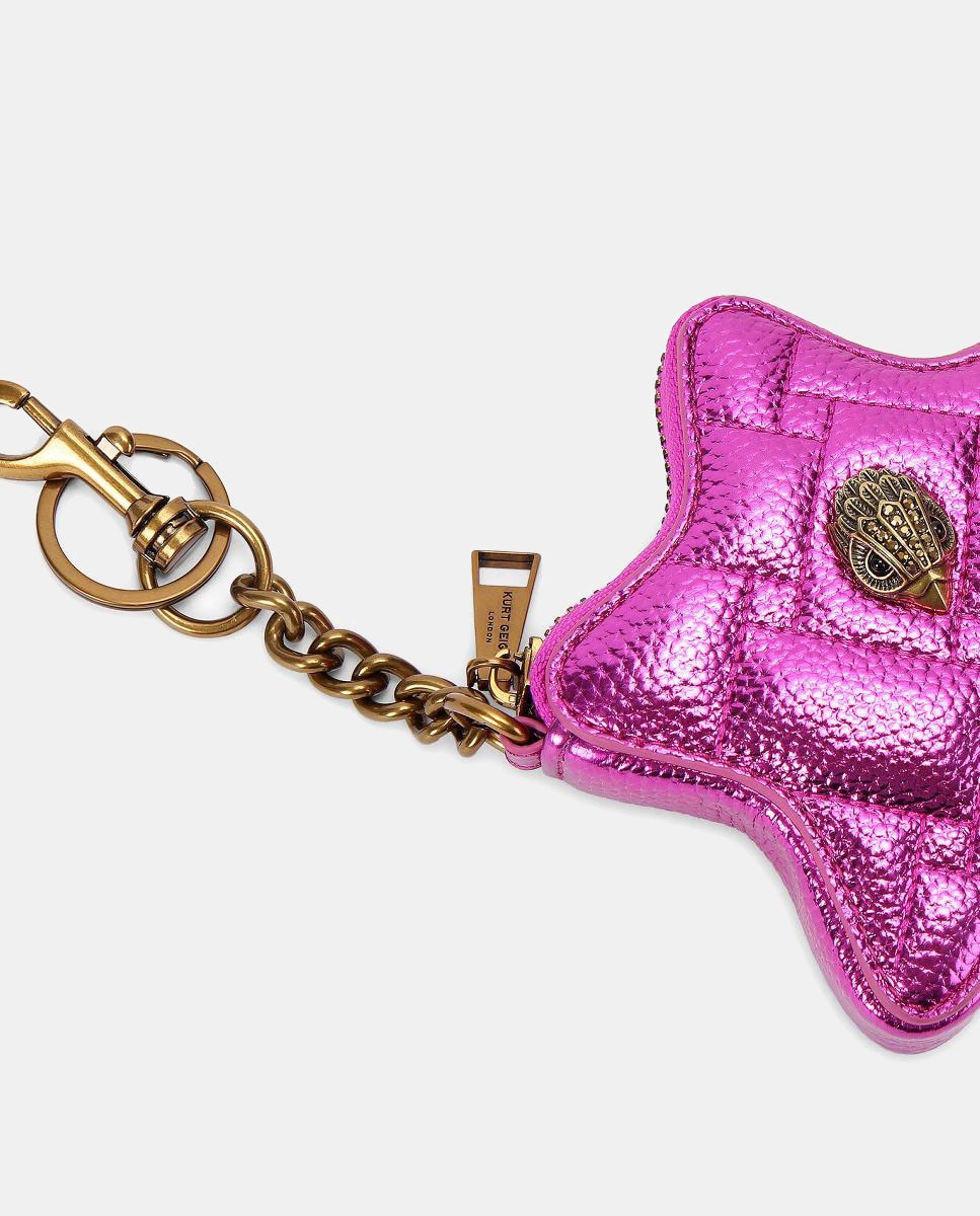 Conta de Estrela em Pele Fúcsia-2