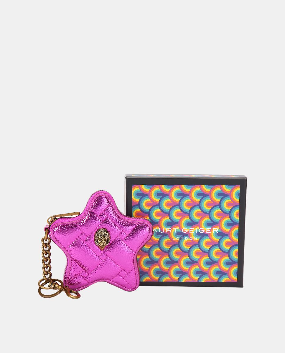 Conta de Estrela em Pele Fúcsia-3