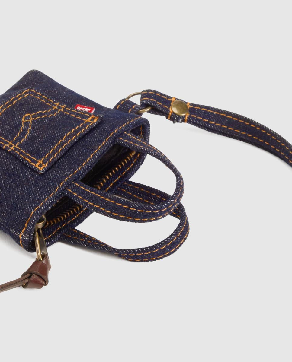 Mini Bolsa com Porta-Chaves Azul-3