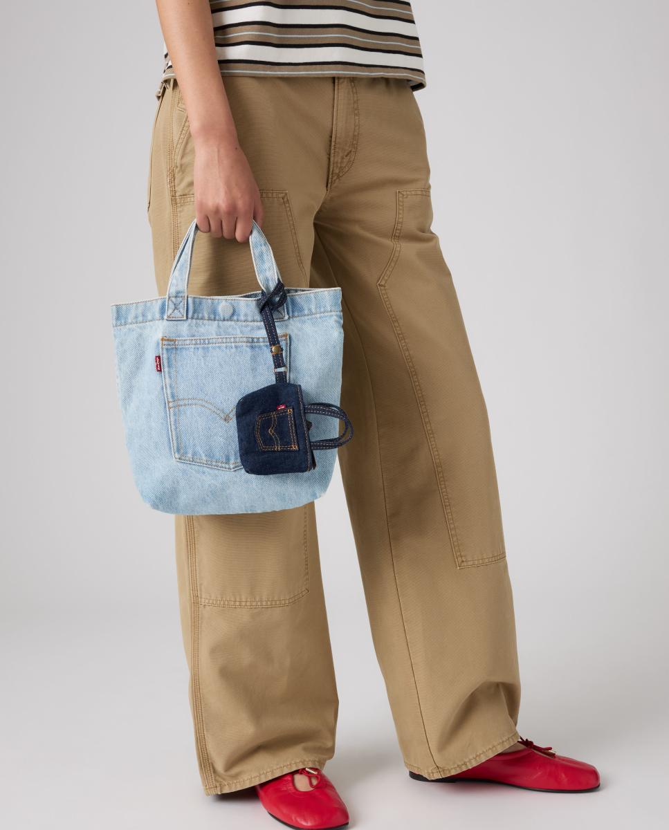 Mini Bolsa com Porta-Chaves Azul-4
