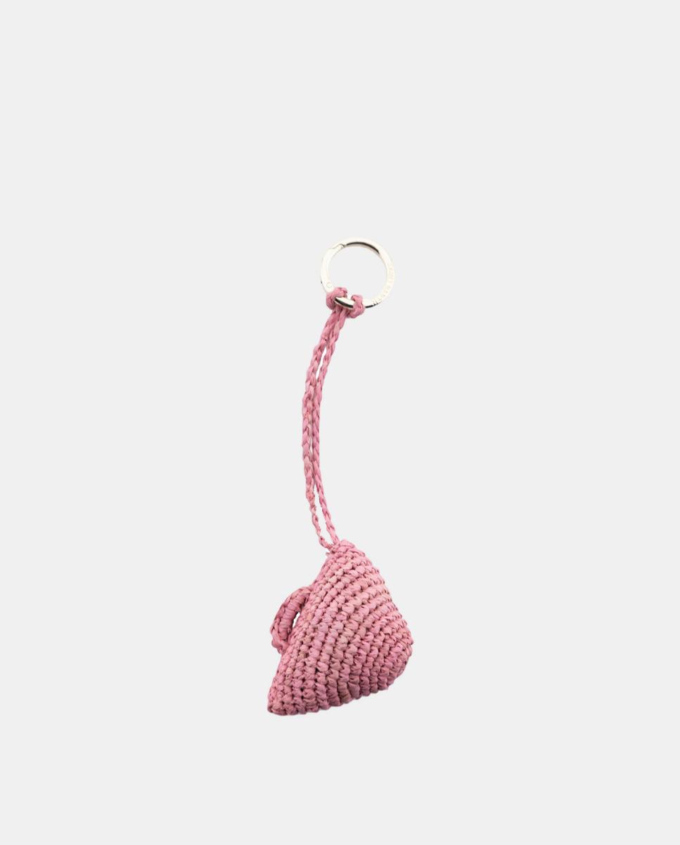 Conta de Ráfia com Forma de Mala Castanho-1