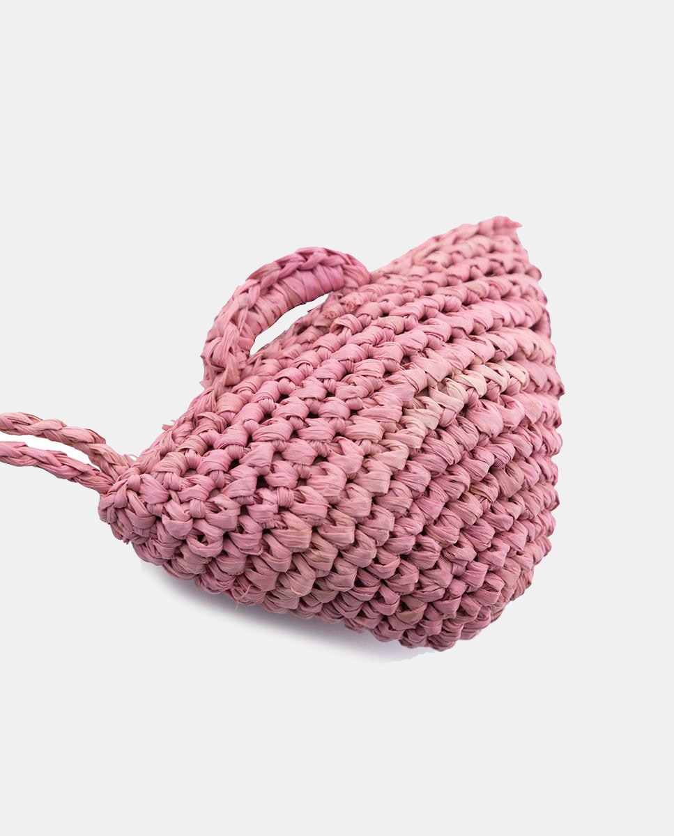 Conta de Ráfia com Forma de Mala Castanho-2