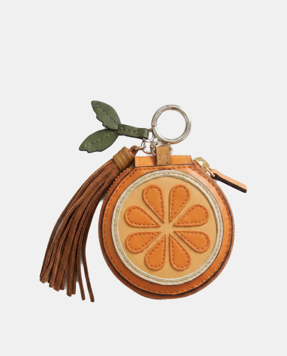 Imagem 0 de Porta-chaves Charm Laranja em Pele