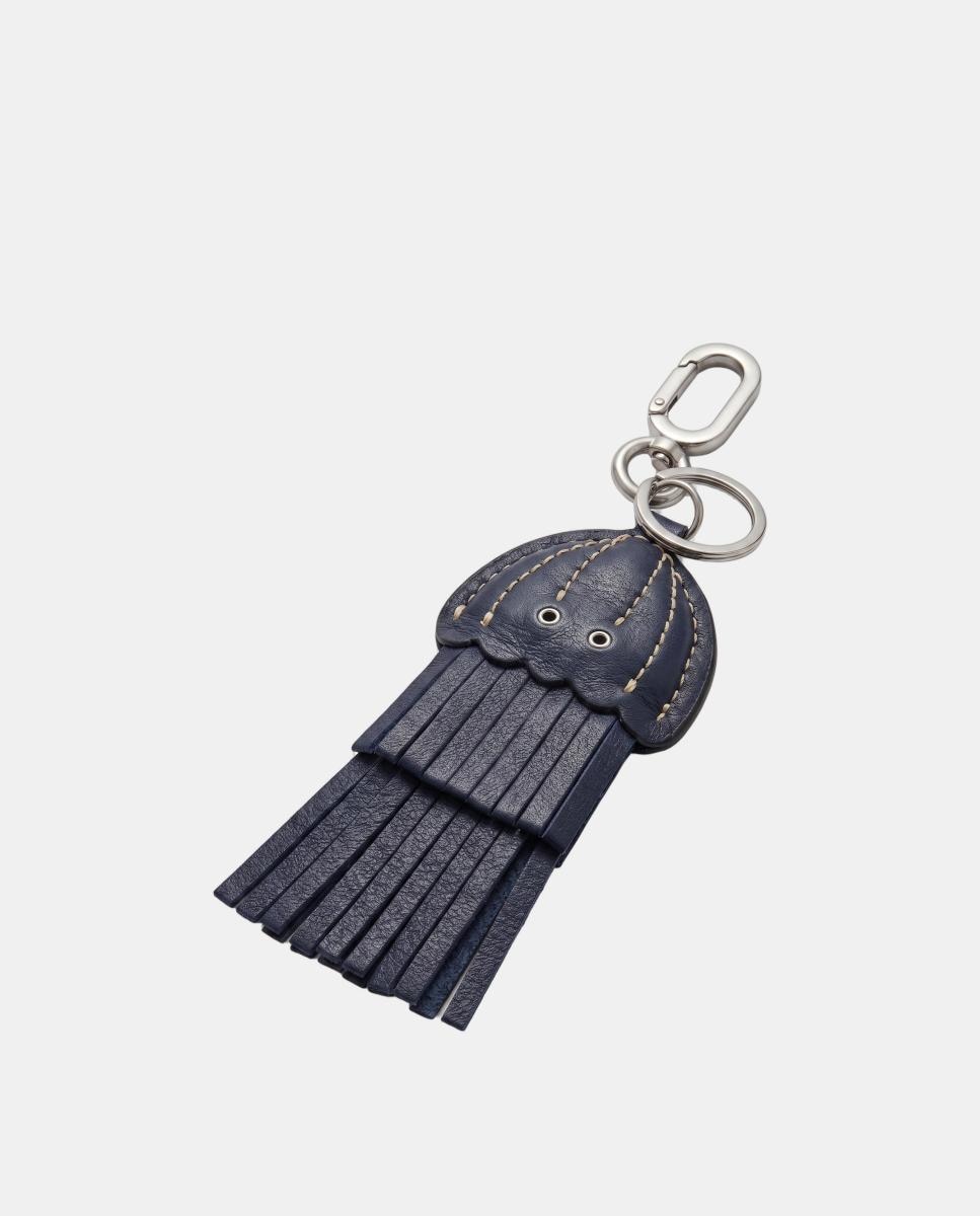 Porta-chaves Charm Medusa em Pele Azul-2