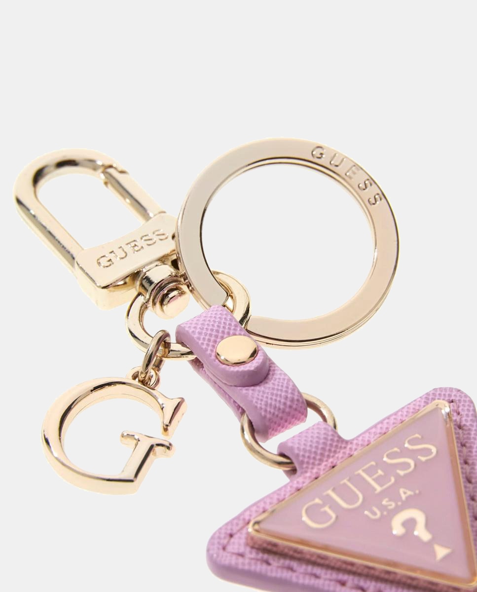 Porta-Chaves Gilda com Placa Triangular e Elementos Metálicos Rosa-3