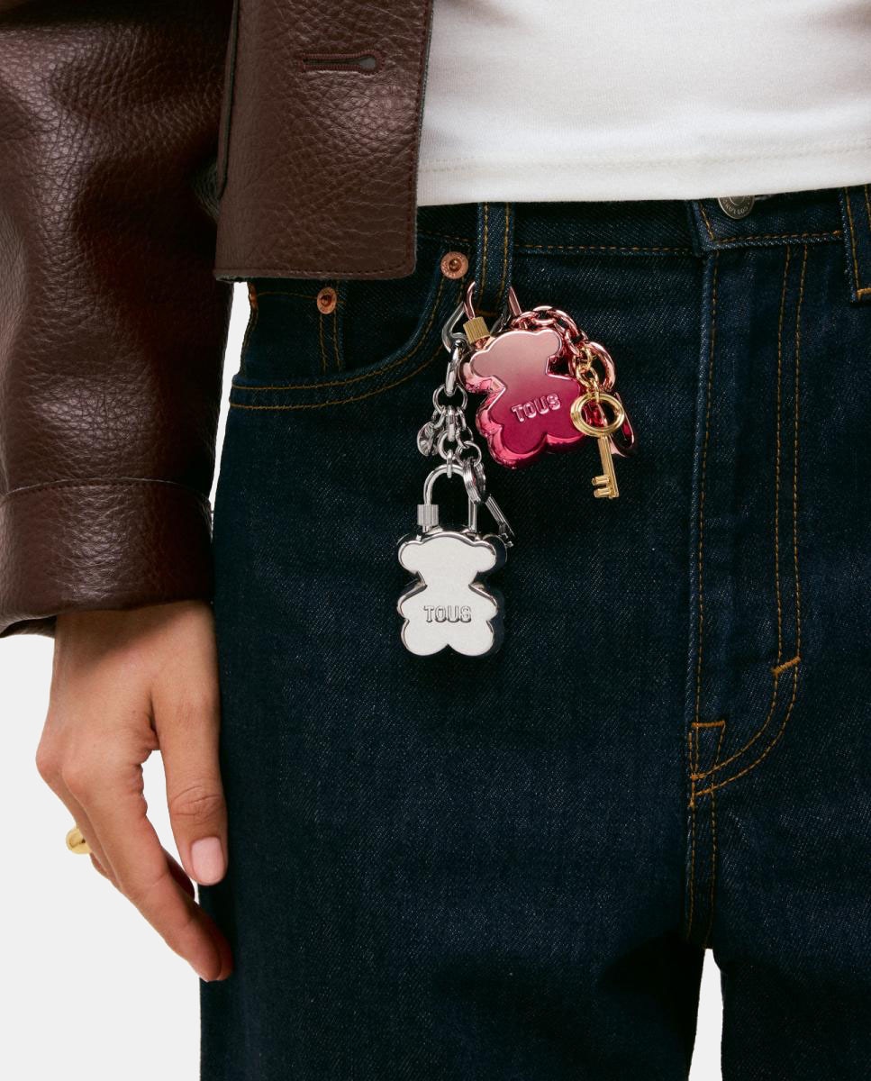Porta-Chaves em Forma de Urso Rosa-3