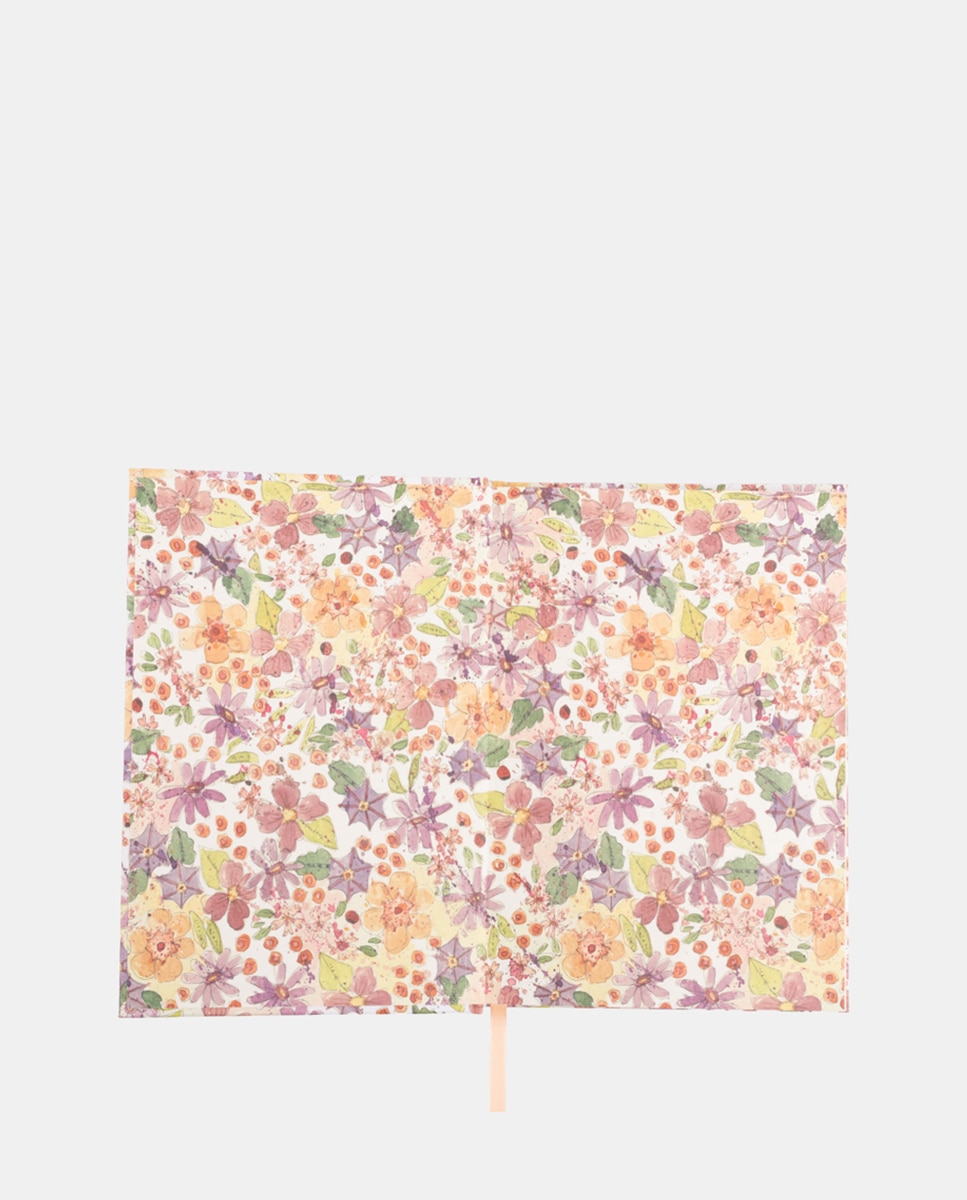 Bullet Journal com Estampado Floral Rosa-3
