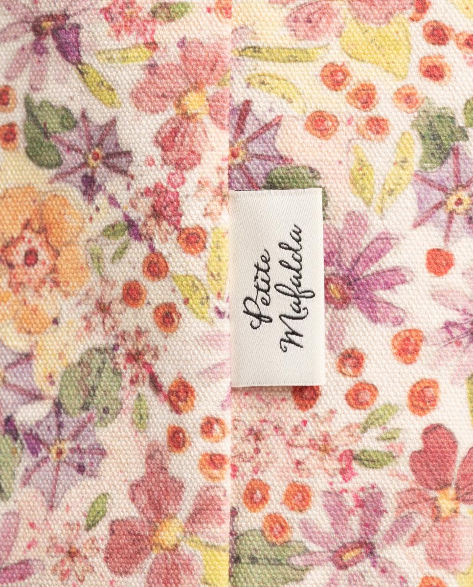 Mala Reversível com Estampado Floral e Vichy Rosa-3