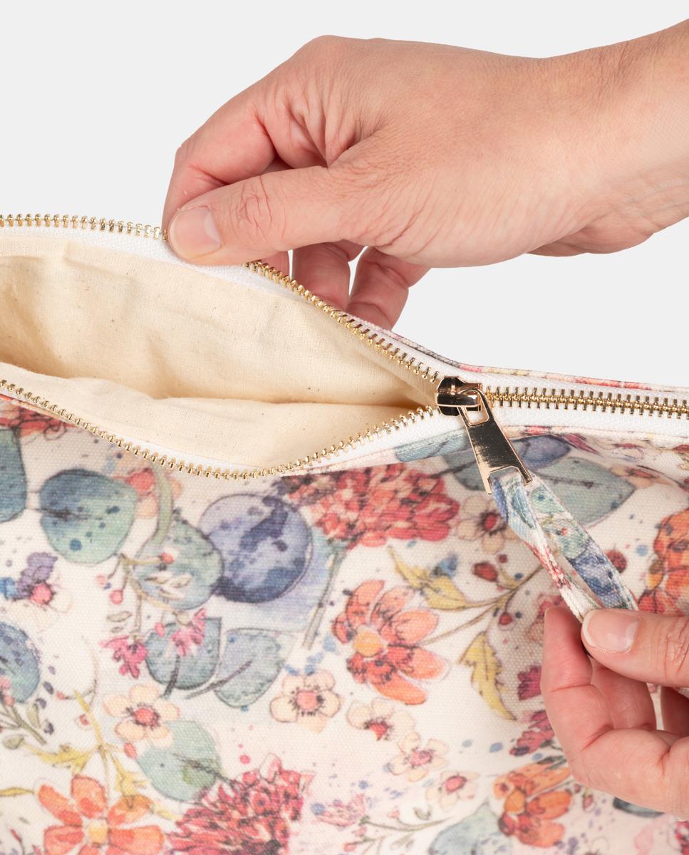 Mala de Mão com Estampado Floral Multicolor-5