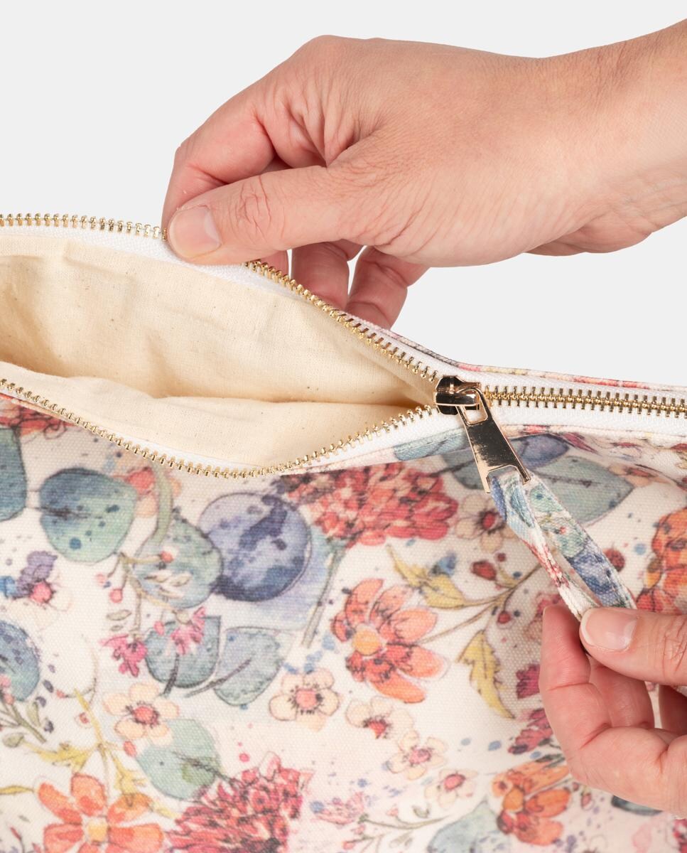 Mala de Mão com Estampado Floral Multicolor-5