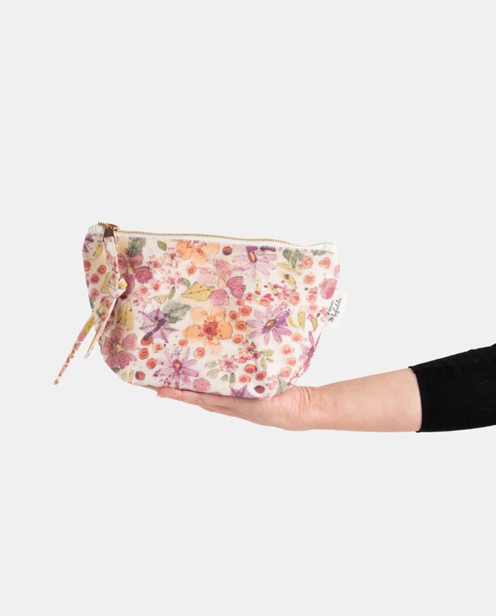 Nécessaire com Estampado Floral Rosa-2