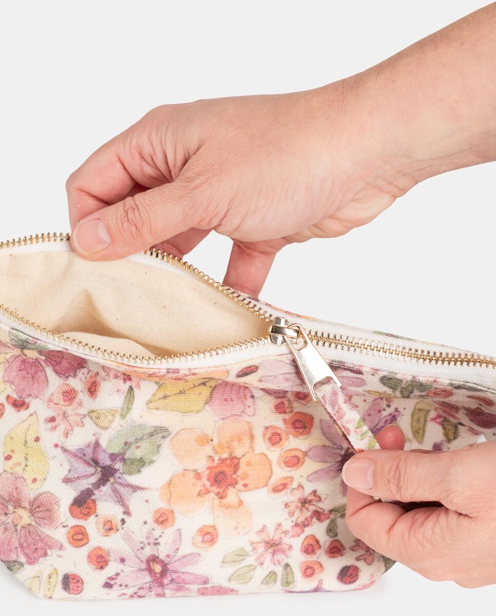 Nécessaire com Estampado Floral Rosa-5