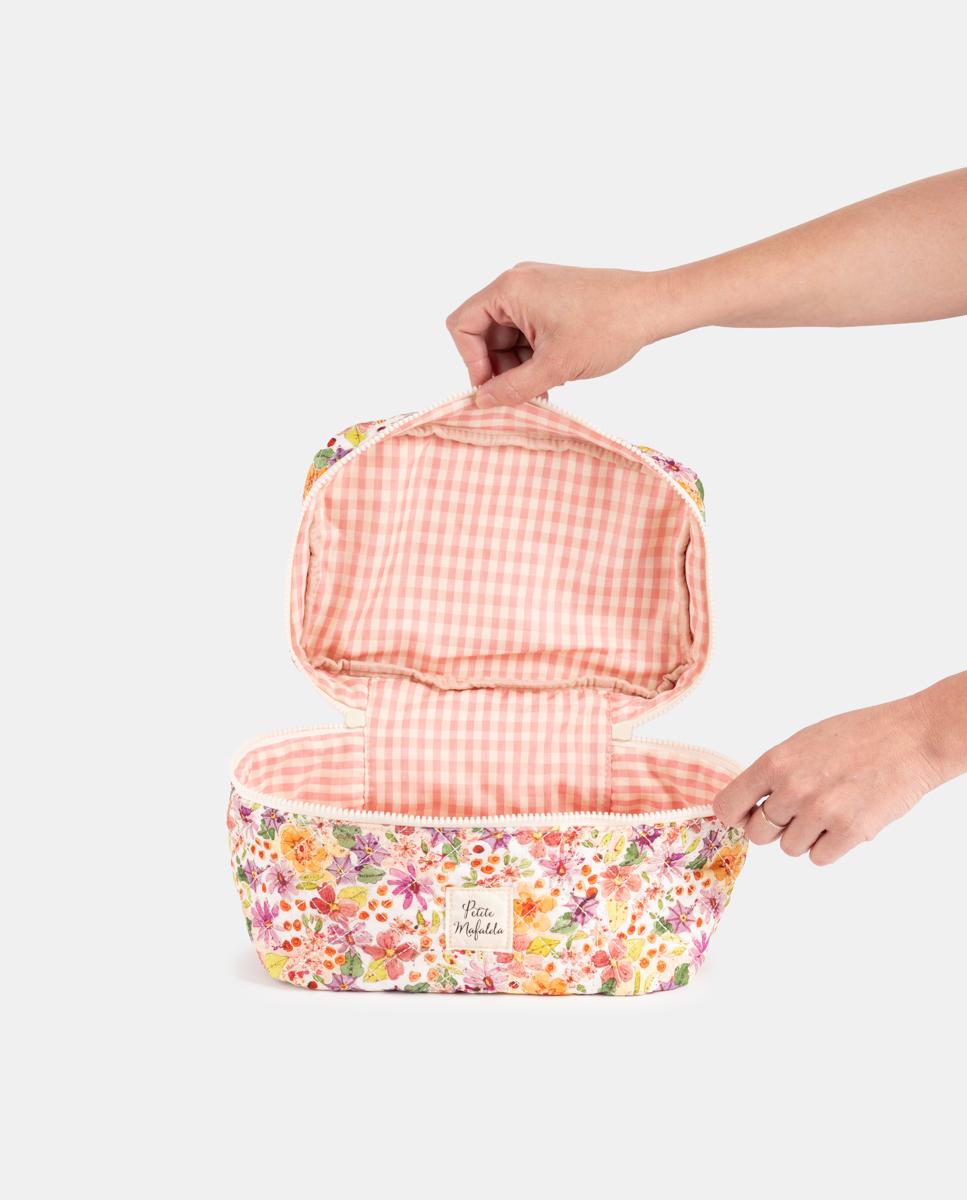 Nécessaire Acolchoado com Alça Rosa-2