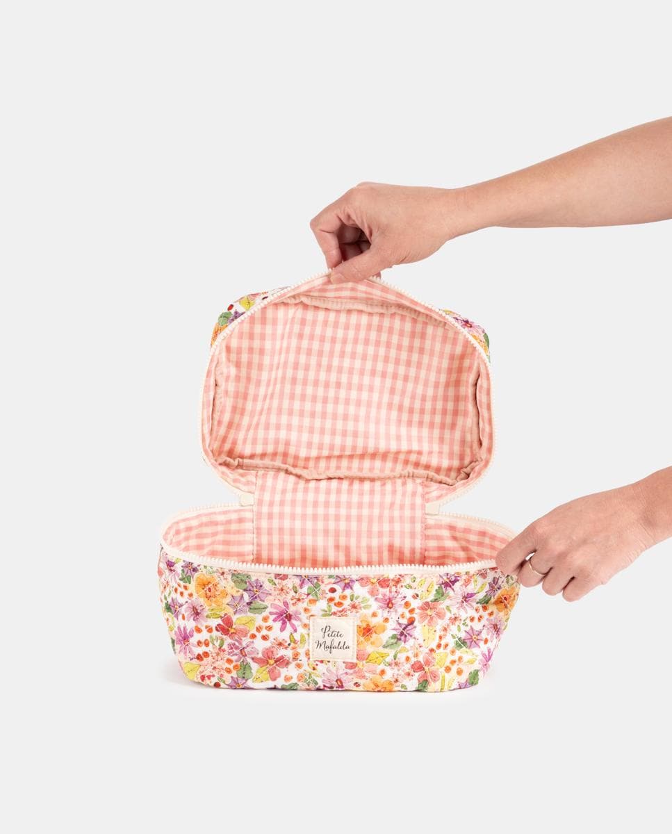 Nécessaire Acolchoado com Alça Rosa-2