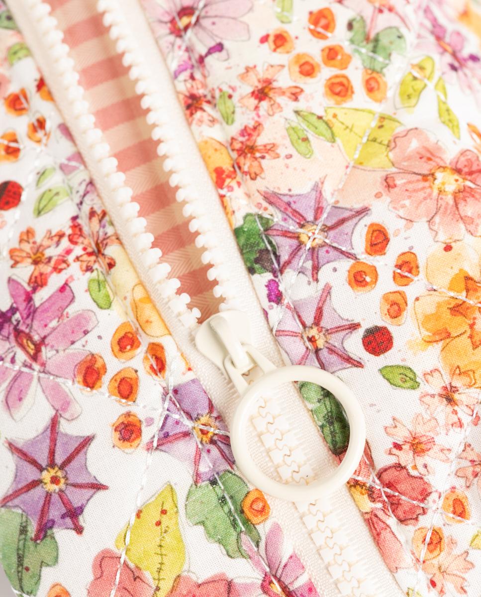 Nécessaire Acolchoado com Estampado Floral Rosa-4