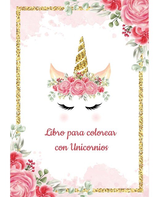 Plantilla de Unicornio para Colorear - Libro para colorear con Unicornios - Más de 30 diseños hermosos de Unicornios para Colorear y Dive (Capa mole) 1