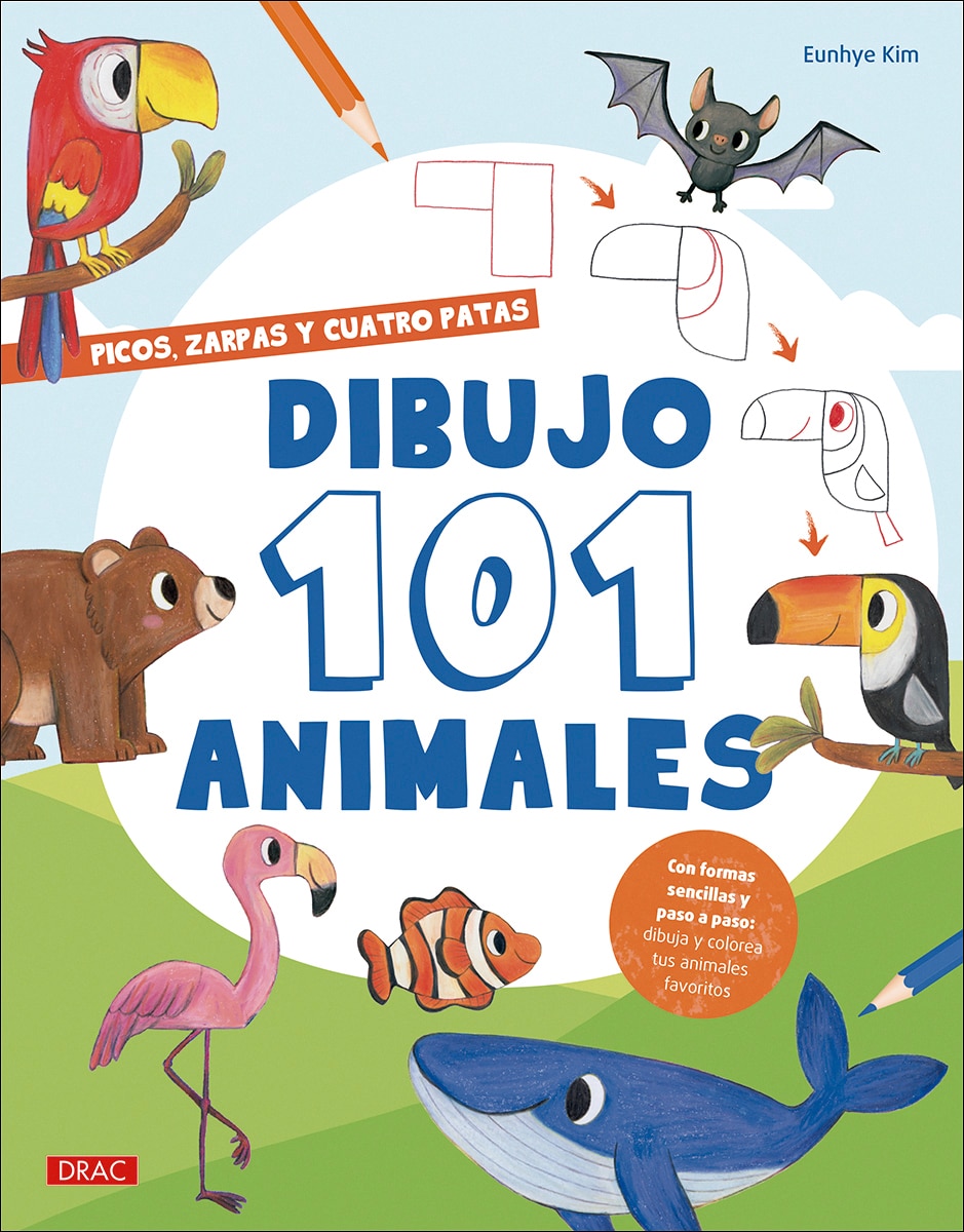 Dibujo 101 animales: Con formas sencillas y paso a paso: dibuja y colorea tus animales favoritos 1