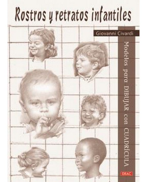 Rostros y retratos infantiles: Modelos para dibujar con cuadrícula 1