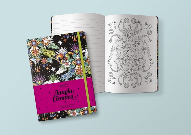 Jungla Cósmica. Cuaderno con láminas para colorear (Capa dura) 5