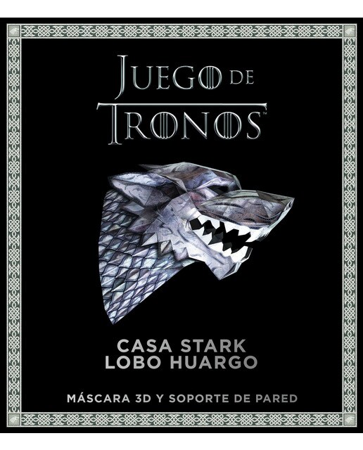 Juego de Tronos. Casa Stark: lobo huargo: Máscara 3D y soporte de pared (Capa mole) 1