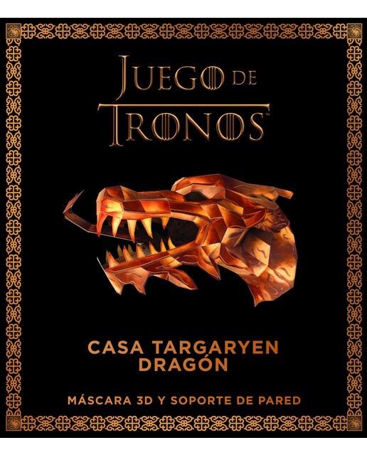 Juego de Tronos. Casa targaryen: dragón: Máscar 3D y soporte pared