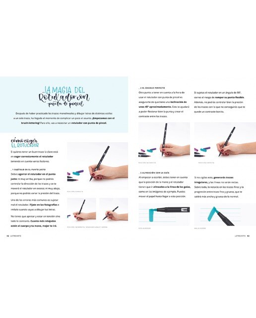 LetreArte: Descubre el arte de dibujar letras bonitas con este cuaderno de lettering para adultos. Una guía con instrucciones, consejos  (Tapa blanda) 3