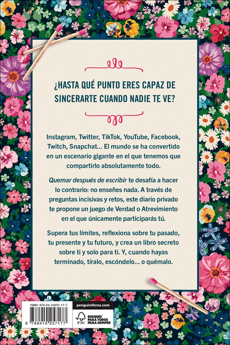 Quemar después de escribir (EDICIÓN OFICIAL FLORES): Un diario creativo que invita a la reflexión, al autodescubrimiento y a canalizar to (Capa mole) 3