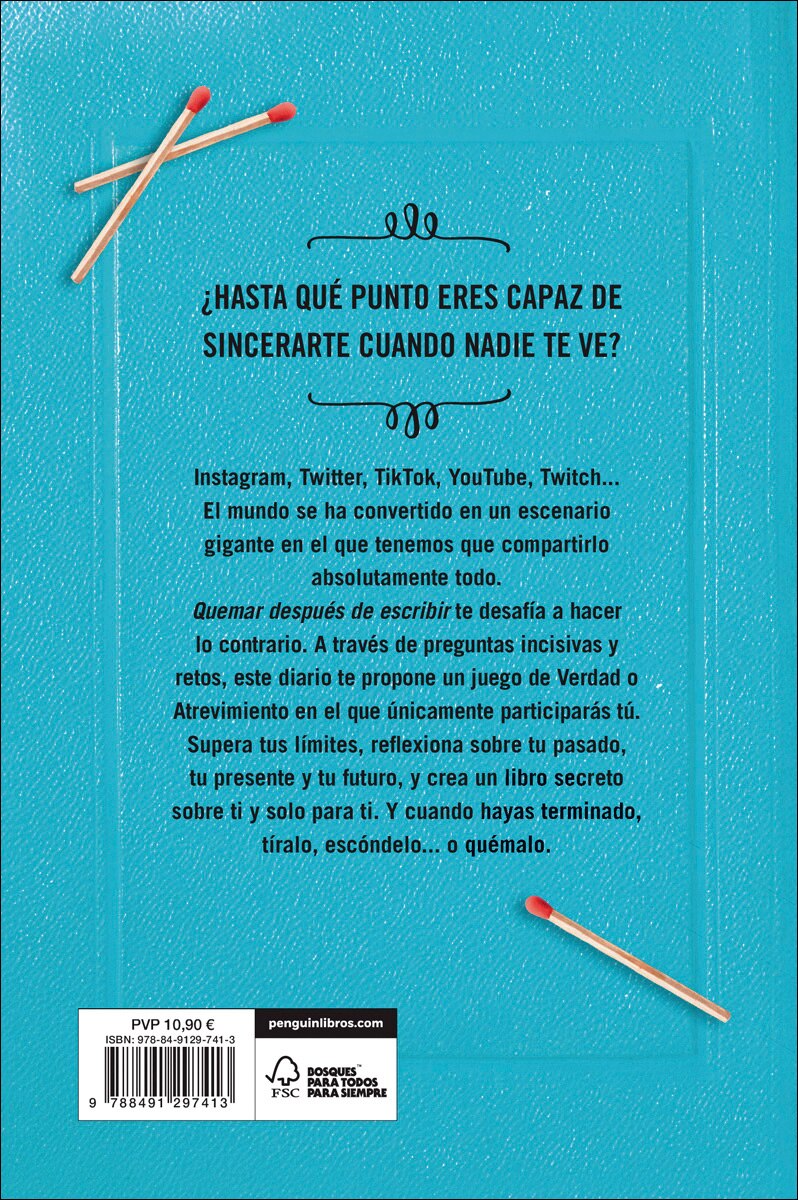 Quemar después de escribir (EDICIÓN OFICIAL AZUL): Un diario creativo que invita a la reflexión, al autodescubrimiento y a canalizar todo (Capa mole) 2