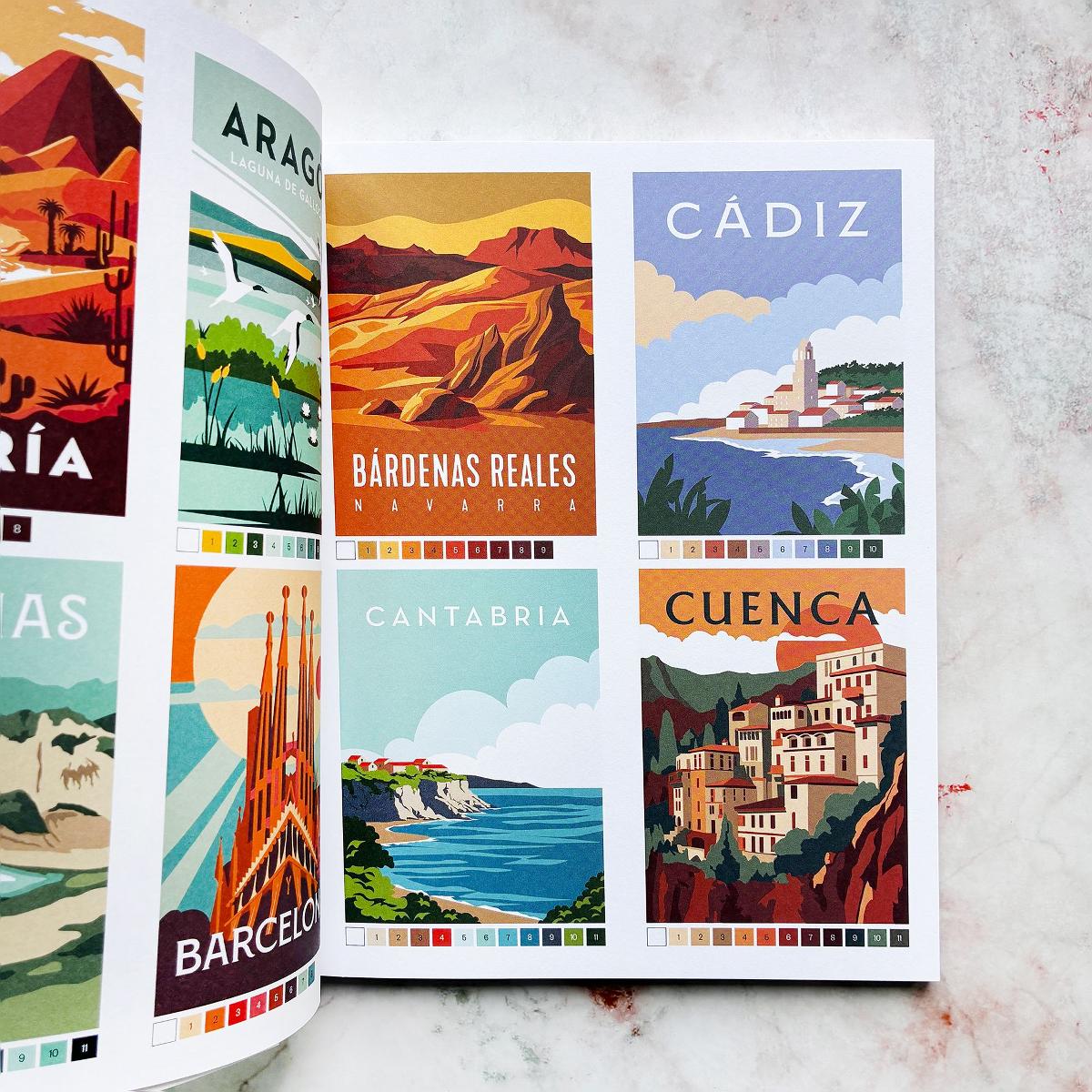 DESTINOS DE ESPAÑA: 40 láminas misteriosas para colorear por números (Capa mole com abas) 4