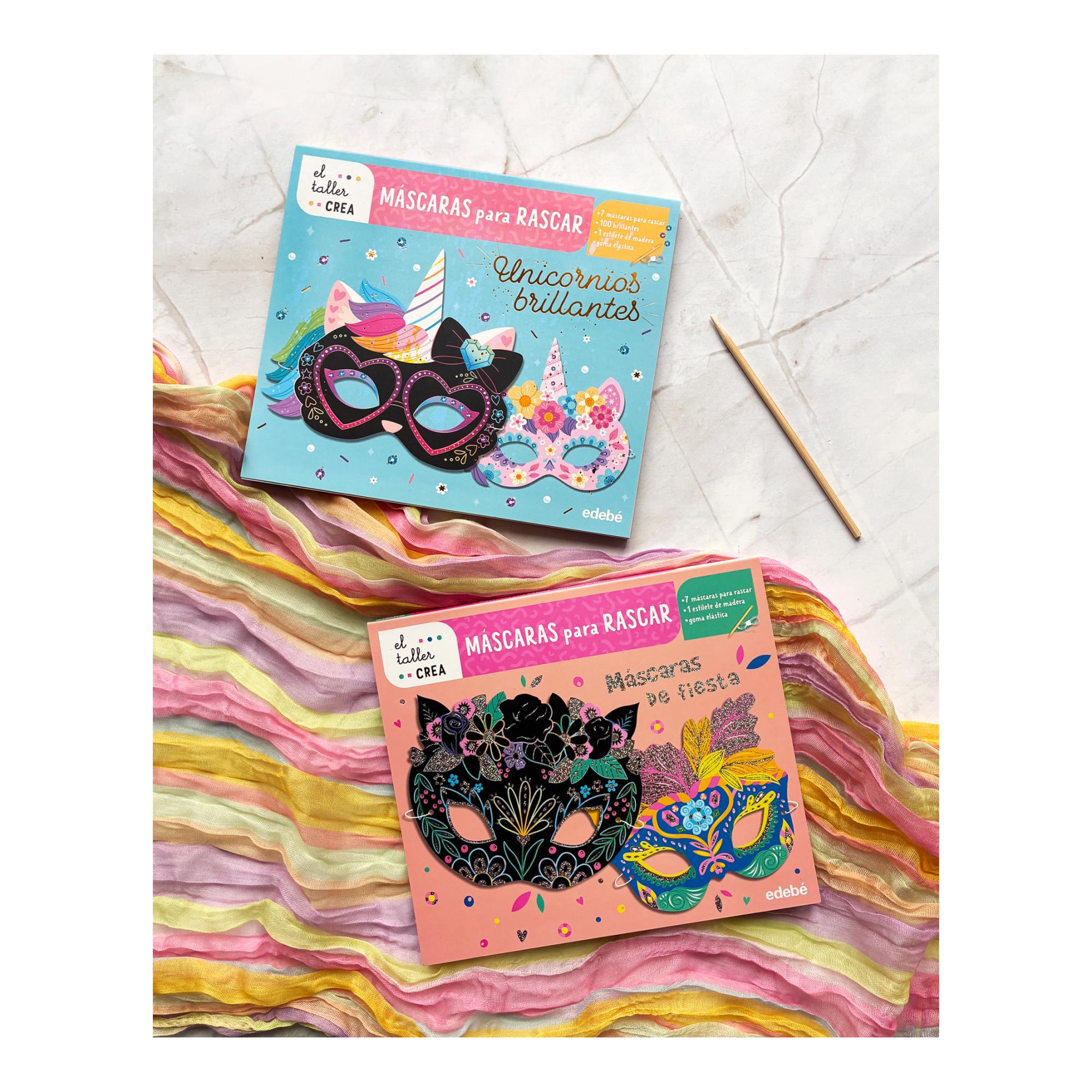 MÁSCARAS PARA RASCAR. UNICORNIOS BRILLANTES 2