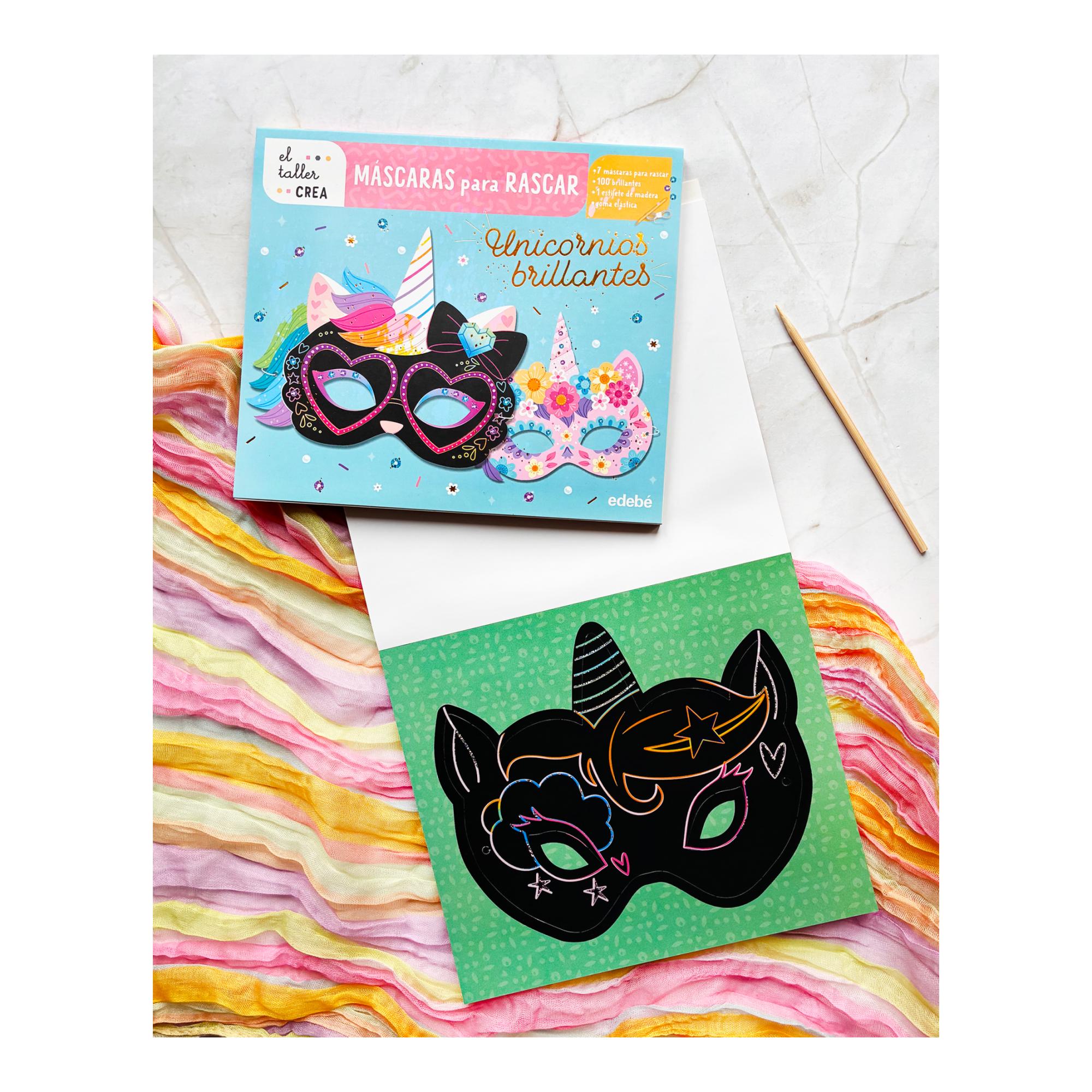 MÁSCARAS PARA RASCAR. UNICORNIOS BRILLANTES 3
