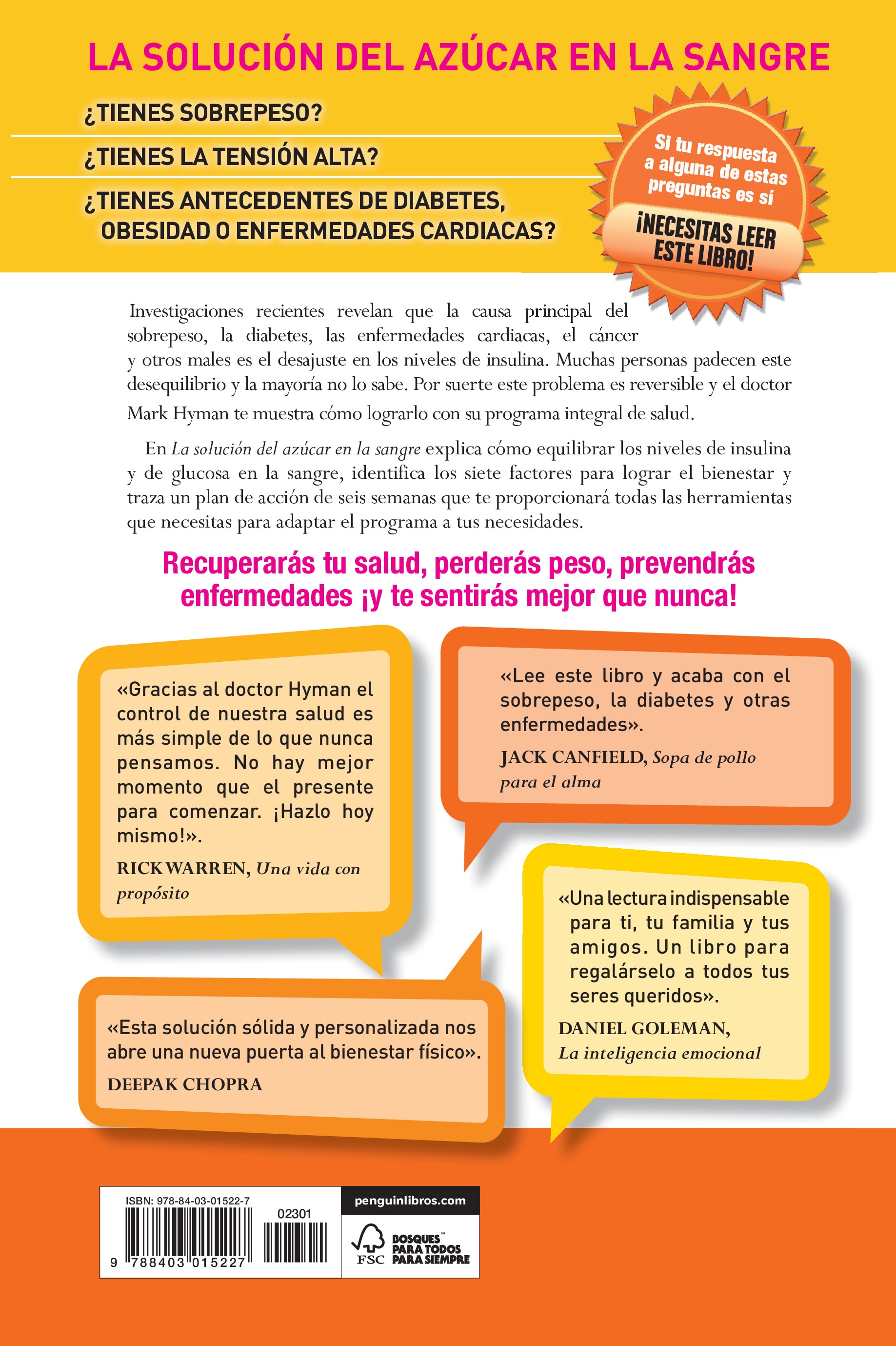 La solución del azúcar en la sangre: El programa ultrasaludable para perder peso, prevenir enfermedades y sentirte... (Capa mole) 2