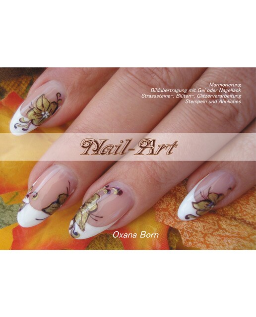 Nail-Art: Marmorierung, Bildübertragung mit Gel oder  Nagellack, Strasssteine-,Blüten-, Glitzerverarbeitung, Stempeln und Ähnliches (Capa mole) 1