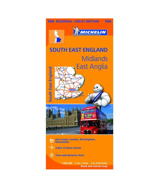 Mapa Regional South East England. Midlands. East Anglia 1