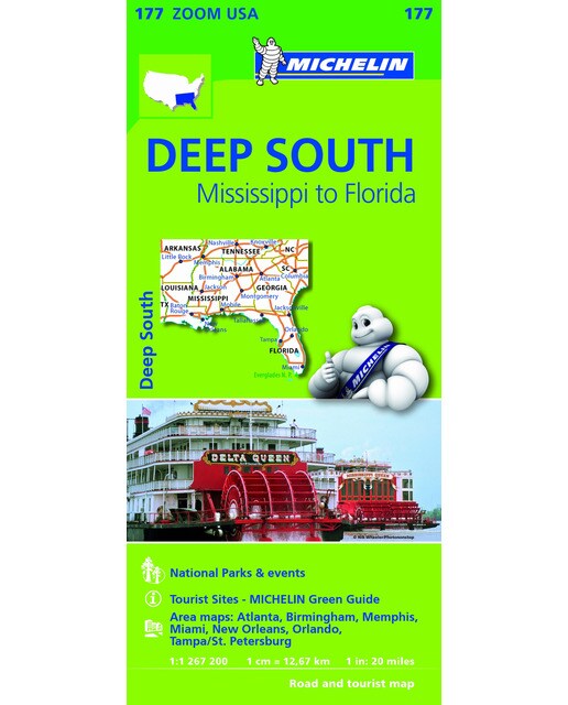 Mapa Zoom Usa Deep South 1