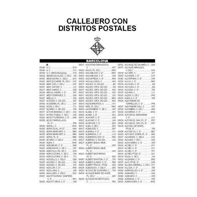 Barcelona Distritos Postales Y Rondas 3