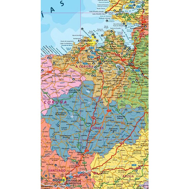Mapa de galicia incluye camino de santiago 2