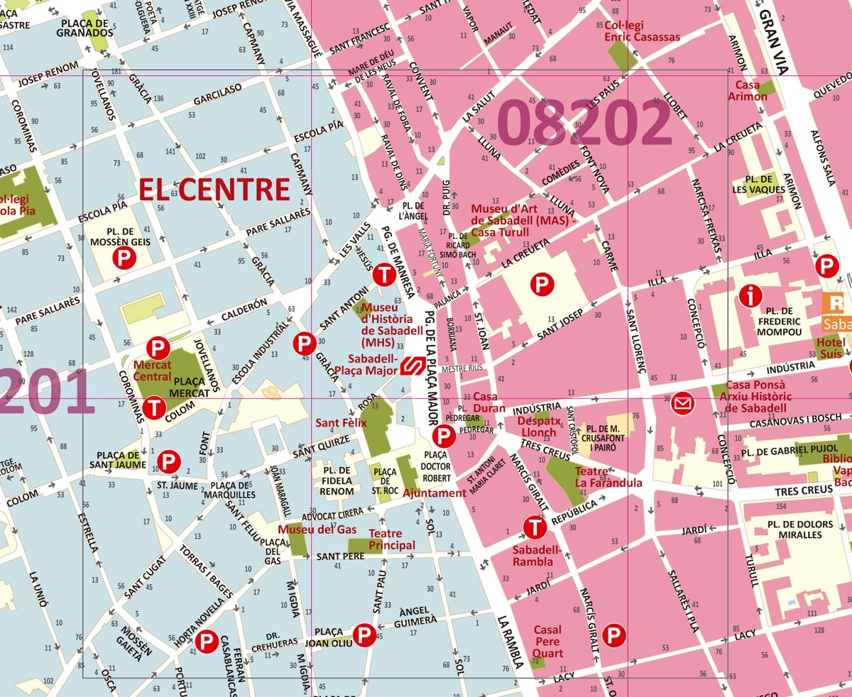 Plano callejero de las ciudades de terrasa y sabad 3