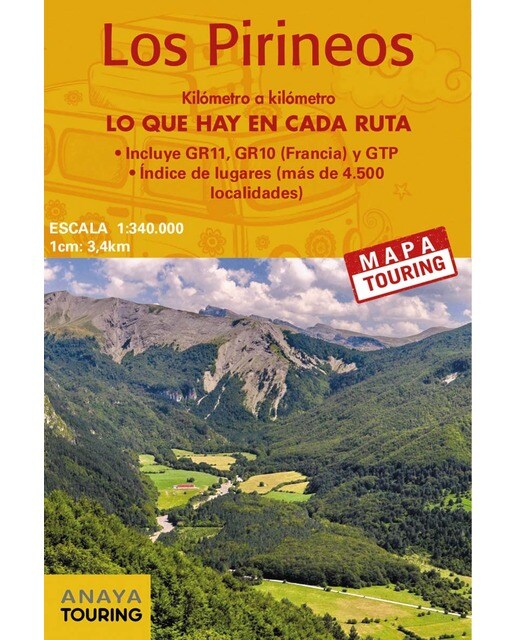 Mapa de Los Pirineos 1:340.000 -