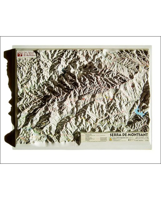Mapa en relleu de la serra de montsant 1