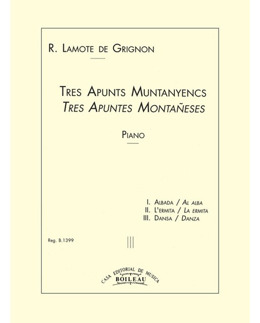 Imagen 0 de Tres apuntes montañeses: Piano