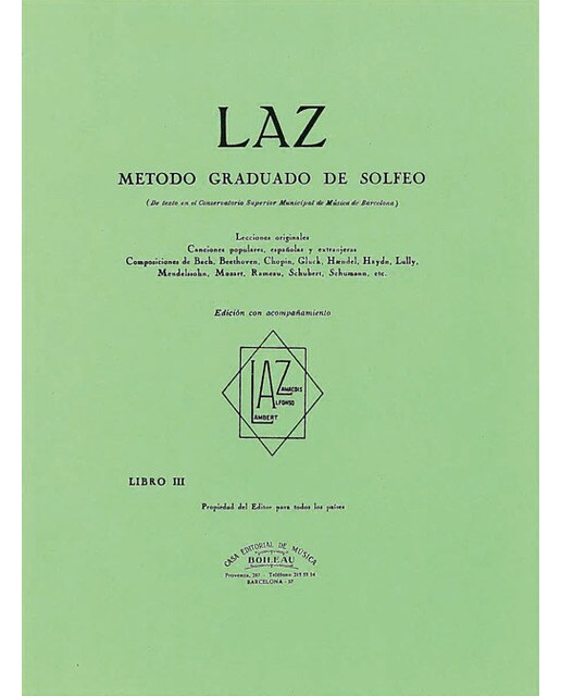 Laz con acompañamiento - libro iii: Método graduado de solfeo 1