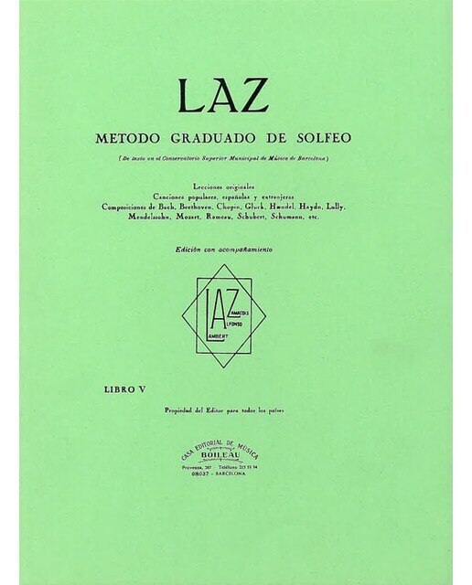 LAZ con acompañamiento - Libro V: Método graduado de Solfeo 1