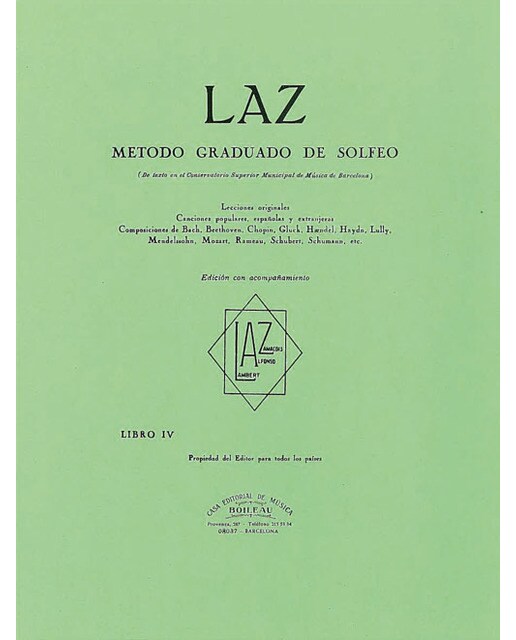 LAZ con acompañamiento - Libro IV: Método graduado de Solfeo 1