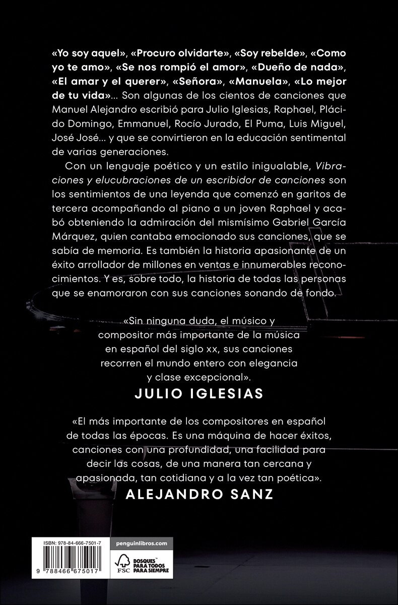Manuel Alejandro. Vibraciones y elucubraciones de un escribidor de canciones: Memorias (Capa mole) 2