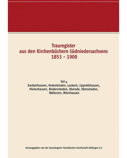 Trauregister aus den Kirchenbüchern SüdniedersTapa blanda 1